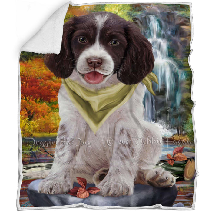 Scenic Waterfall Springer Spaniel Dog Blanket BLNKT110712