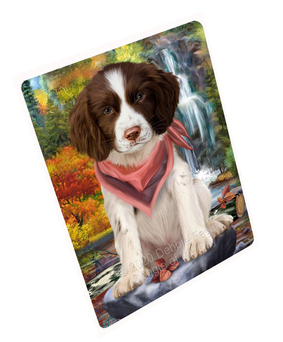 Scenic Waterfall Springer Spaniel Dog Cutting Board - For Kitchen - Scratch & Stain Resistant - Designed To Stay In Place - Easy To Clean By Hand - Perfect for Chopping Meats, Vegetables, CA83218