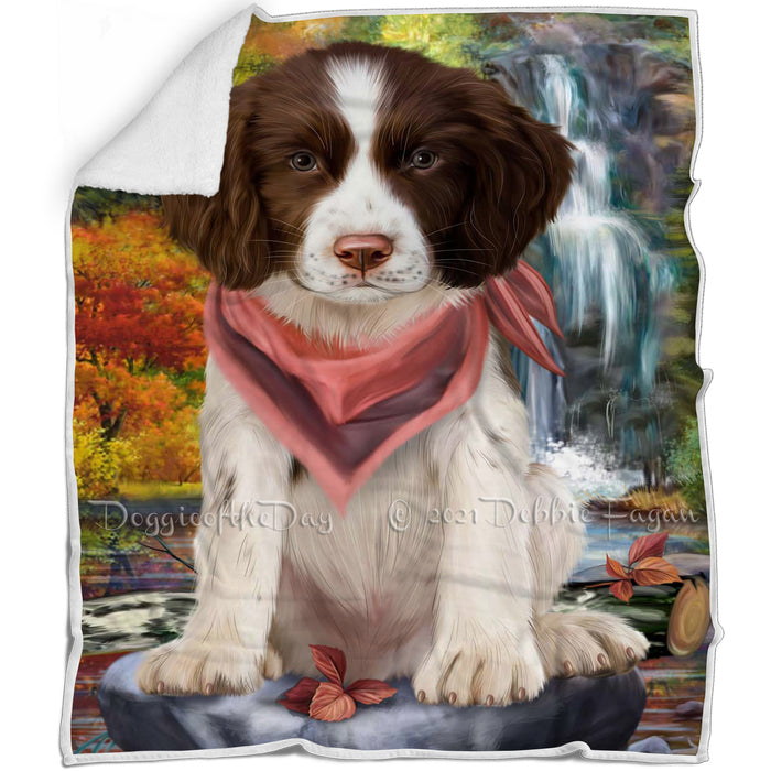 Scenic Waterfall Springer Spaniel Dog Blanket BLNKT110721