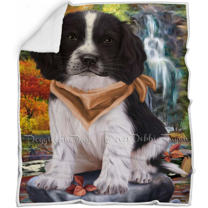 Scenic Waterfall Springer Spaniel Dog Blanket BLNKT110730