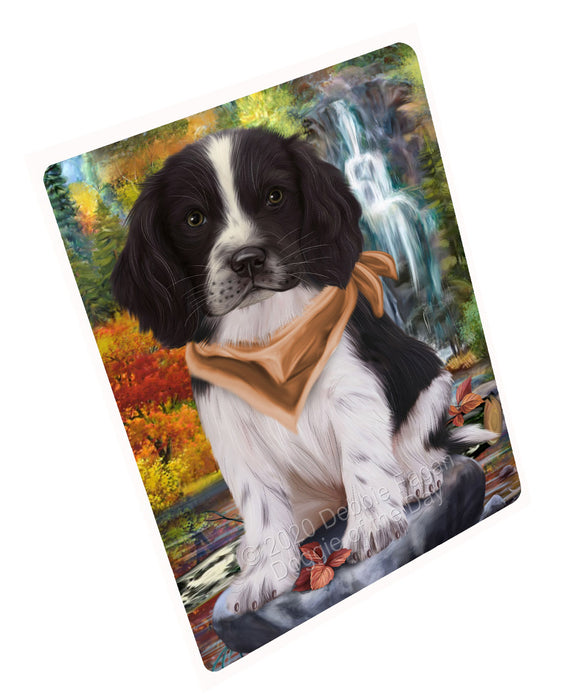 Scenic Waterfall Springer Spaniel Dog Cutting Board - For Kitchen - Scratch & Stain Resistant - Designed To Stay In Place - Easy To Clean By Hand - Perfect for Chopping Meats, Vegetables, CA83220