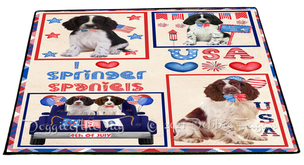 4th of July Independence Day I Love USA Springer Spaniel Dogs Floormat FLMS56344 Floormat FLMS56344