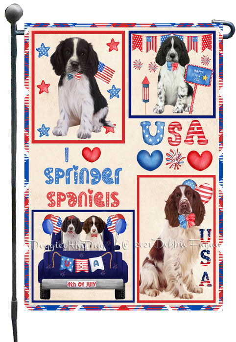 4th of July Independence Day I Love USA Springer Spaniel Dogs Garden Flag GFLG66946