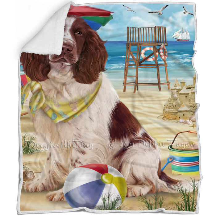 Pet Friendly Beach Springer Spaniel Dog Blanket BLNKT105069