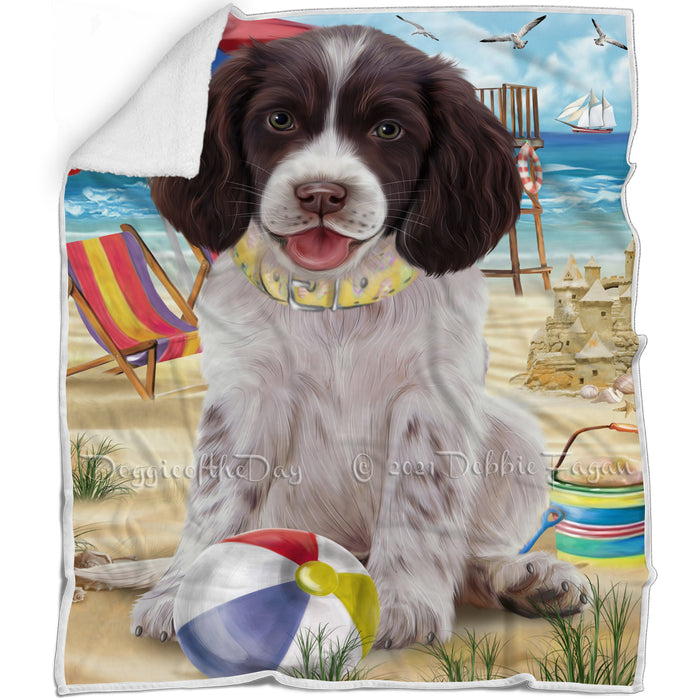 Pet Friendly Beach Springer Spaniel Dog Blanket BLNKT105078