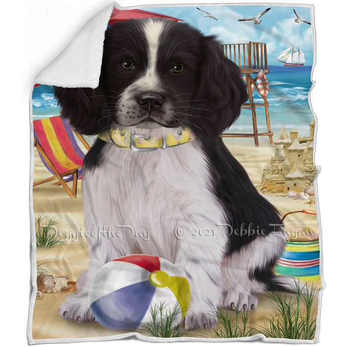 Pet Friendly Beach Springer Spaniel Dog Blanket BLNKT105087