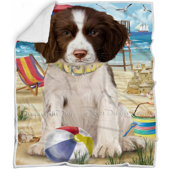 Pet Friendly Beach Springer Spaniel Dog Blanket BLNKT105096