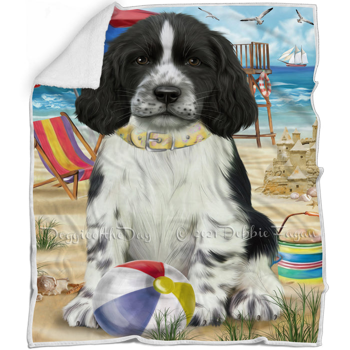 Pet Friendly Beach Springer Spaniel Dog Blanket BLNKT105105