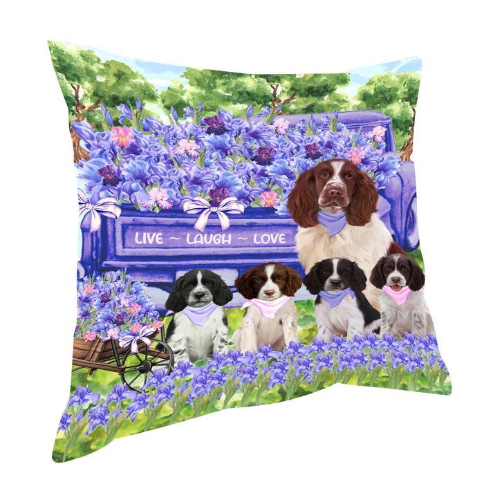 Springer Spaniel Pillow: Cushion for Sofa Couch Bed Throw Pillows, Personalized, Explore a Variety of Designs, Custom, Pet and Dog Lovers Gift