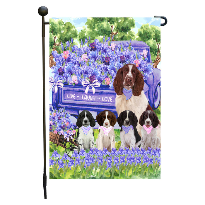 Springer Spaniel Dogs Garden Flag for Dog and Pet Lovers, Explore a Variety of Designs, Custom, Personalized, Weather Resistant, Double-Sided, Outdoor Garden Yard Decoration