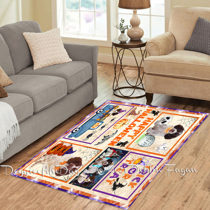 Happy Halloween Trick or Treat Springer Spaniel Dogs Polyester Living Room Carpet Area Rug ARUG65977