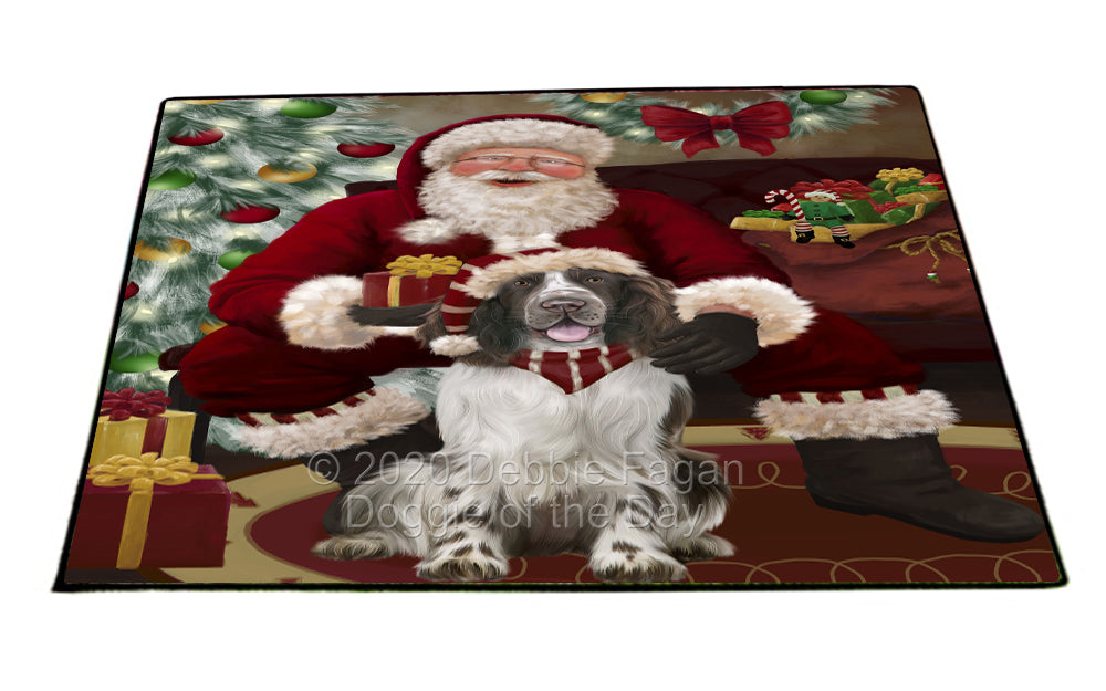 Santa's Christmas Surprise Springer Spaniel Dog Indoor/Outdoor Welcome Floormat - Premium Quality Washable Anti-Slip Doormat Rug FLMS57580