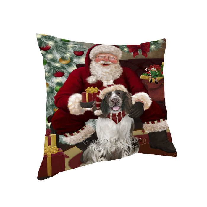Santa's Christmas Surprise Springer Spaniel Dog Pillow PIL87360