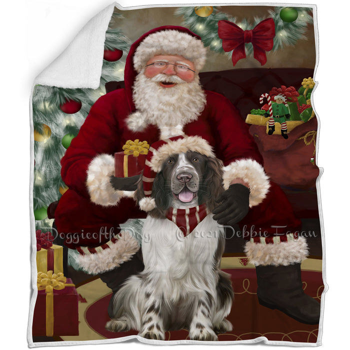 Santa's Christmas Surprise Springer Spaniel Dog Blanket BLNKT142433