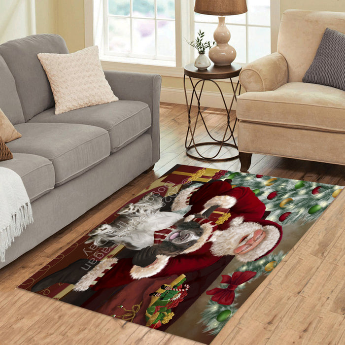 Santa's Christmas Surprise Springer Spaniel Dog Polyester Living Room Carpet Area Rug ARUG67839