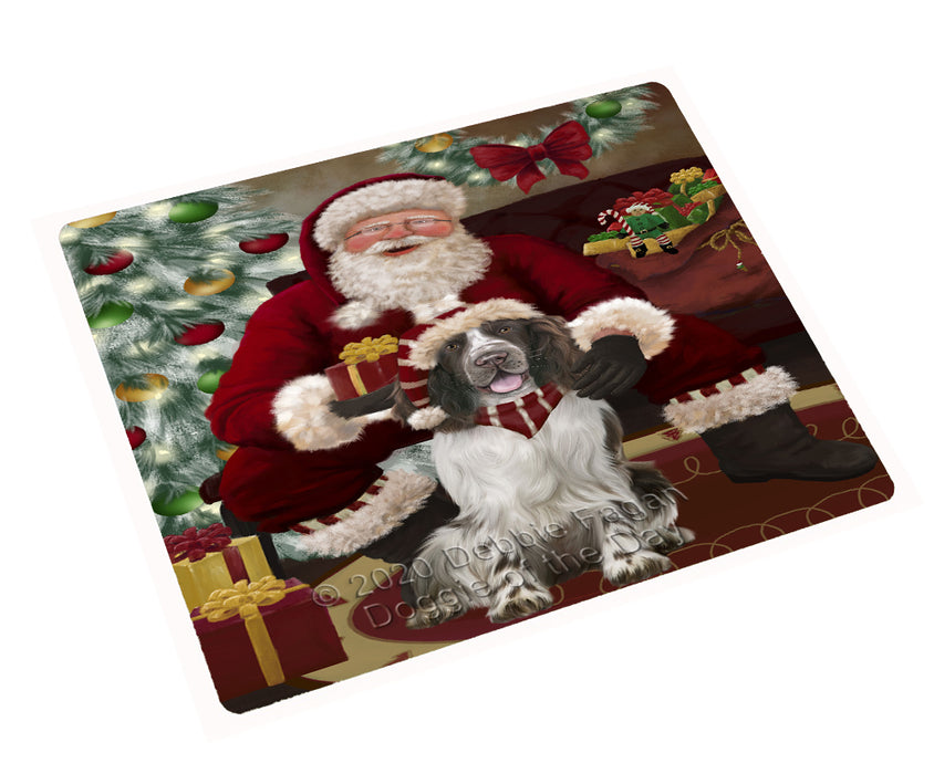 Santa's Christmas Surprise Springer Spaniel Dog Cutting Board - Easy Grip Non-Slip Dishwasher Safe Chopping Board Vegetables C78760