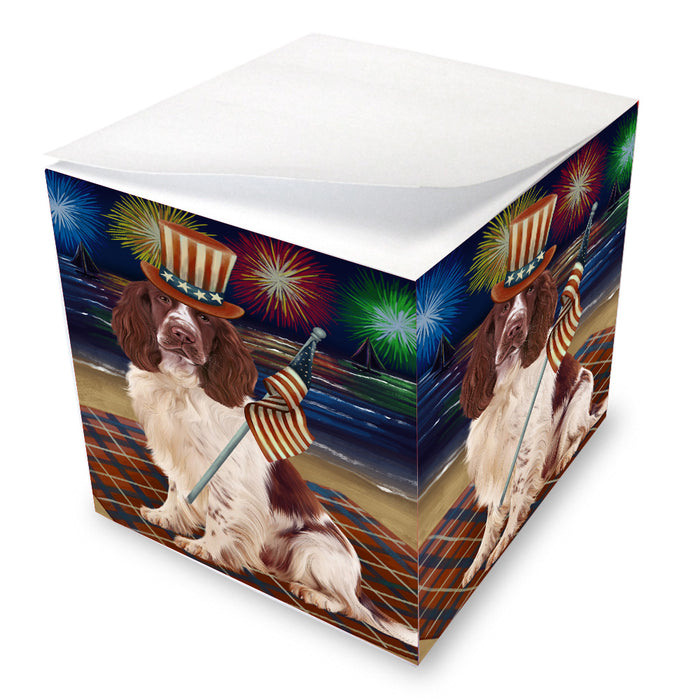 4th of July Independence Day Firework Springer Spaniel Note Cube NOC-DOTD-A57116