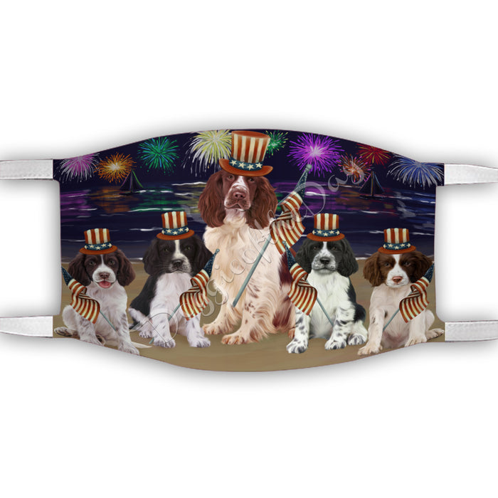 4th of July Independence Day Springer Spaniel Dogs Face Mask FM49447