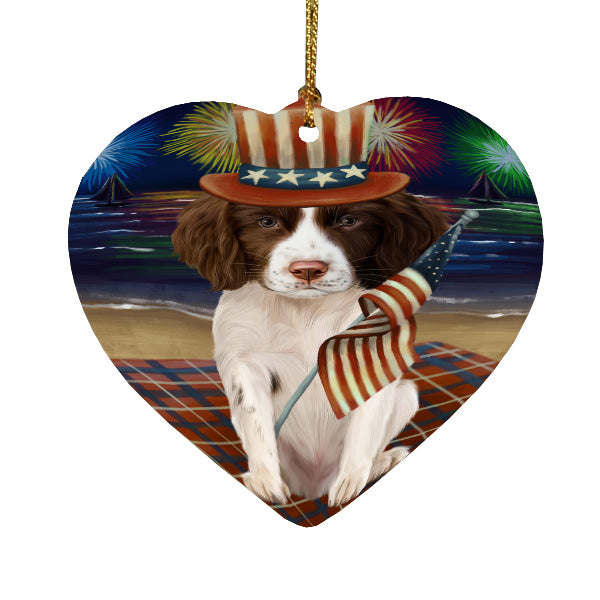 4th of July Independence Day Firework Springer Spaniel Dog Heart Christmas Ornament HPORA58837