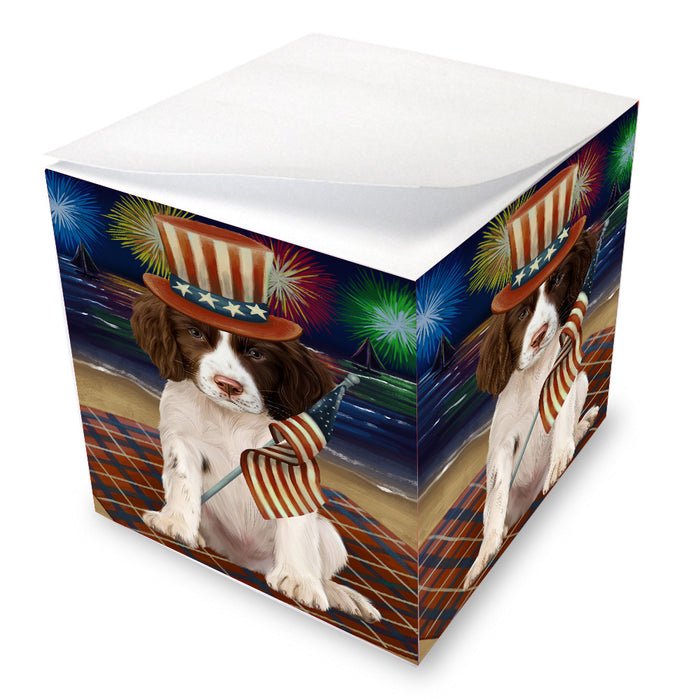 4th of July Independence Day Firework Springer Spaniel Note Cube NOC-DOTD-A57117
