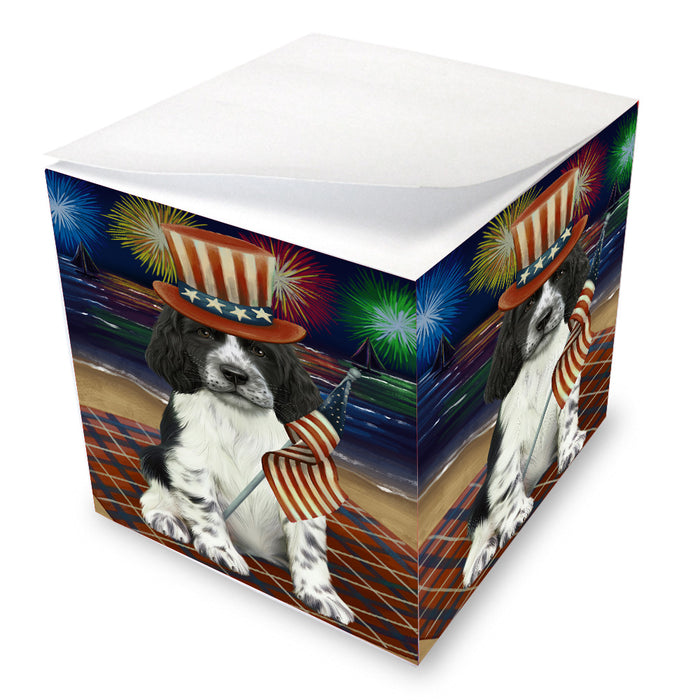 4th of July Independence Day Firework Springer Spaniel Note Cube NOC-DOTD-A57118