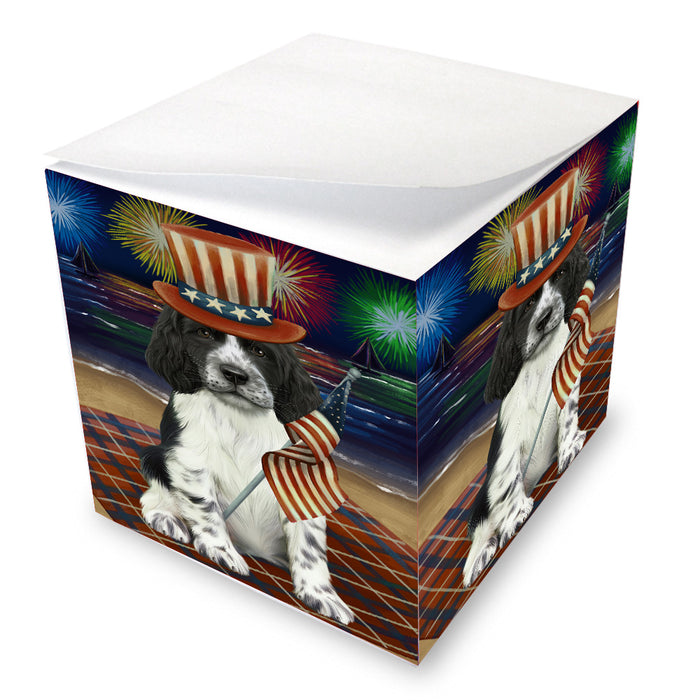 4th of July Independence Day Firework Springer Spaniel Note Cube NOC-DOTD-A57118