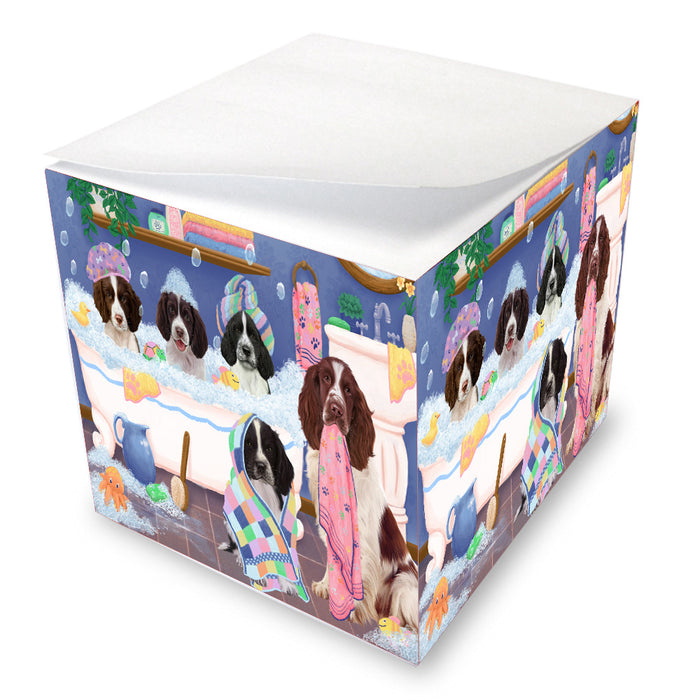 Rub a Dub Dogs in a Tub Springer Spaniel Dogs Note Cube NOC-DOTD-A57331