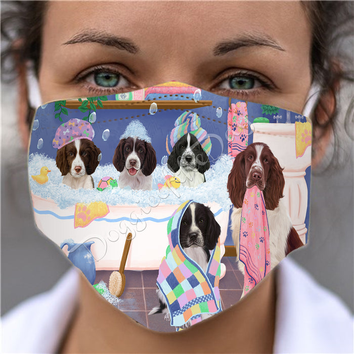 Rub A Dub Dogs In A Tub  Springer Spaniel Dogs Face Mask FM49547