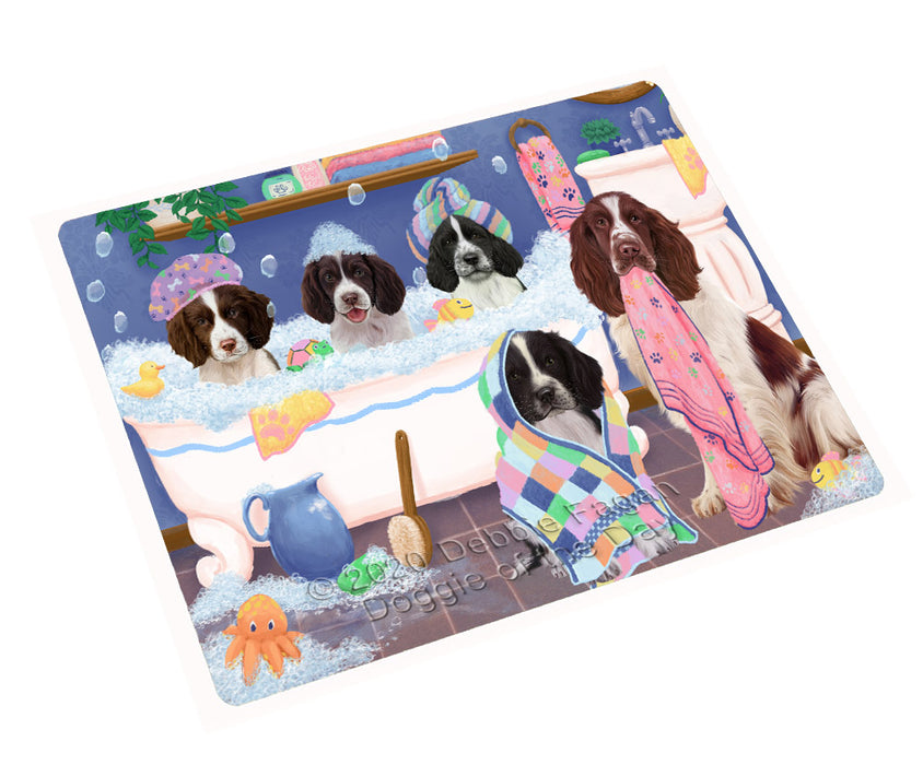 Rub a Dub Dogs in a Tub Springer Spaniel Dogs Cutting Board - For Kitchen - Scratch & Stain Resistant - Designed To Stay In Place - Easy To Clean By Hand - Perfect for Chopping Meats, Vegetables