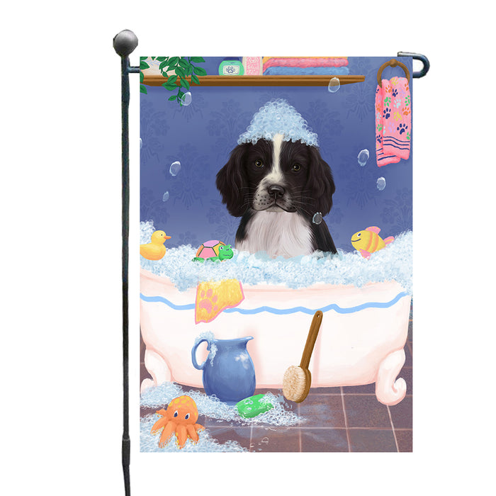 Rub a Dub Dogs in a Tub Springer Spaniel Dog Garden Flags Outdoor Decor for Homes and Gardens Double Sided Garden Yard Spring Decorative Vertical Home Flags Garden Porch Lawn Flag for Decorations GFLG68001
