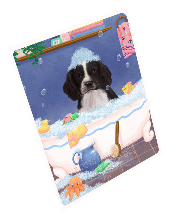 Rub a Dub Dogs in a Tub Springer Spaniel Dog Cutting Board - For Kitchen - Scratch & Stain Resistant - Designed To Stay In Place - Easy To Clean By Hand - Perfect for Chopping Meats, Vegetables, CA82972