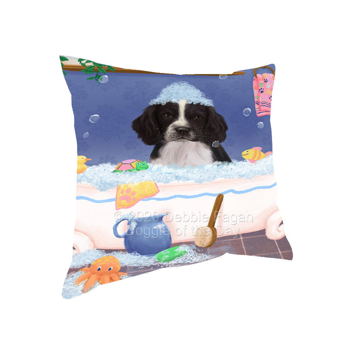 Rub a Dub Dogs in a Tub Springer Spaniel Dog Pillow with Top Quality High-Resolution Images - Ultra Soft Pet Pillows for Sleeping - Reversible & Comfort - Ideal Gift for Dog Lover - Cushion for Sofa Couch Bed - 100% Polyester, PILA92353
