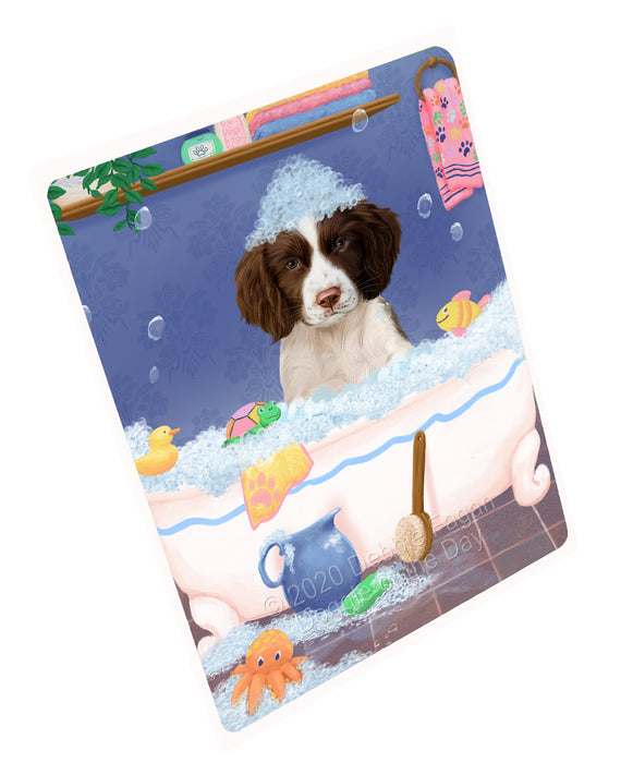 Rub a Dub Dogs in a Tub Springer Spaniel Dog Cutting Board - For Kitchen - Scratch & Stain Resistant - Designed To Stay In Place - Easy To Clean By Hand - Perfect for Chopping Meats, Vegetables, CA82974