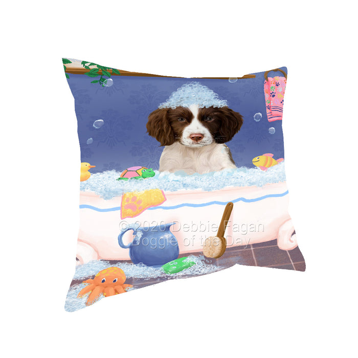 Rub a Dub Dogs in a Tub Springer Spaniel Dog Pillow with Top Quality High-Resolution Images - Ultra Soft Pet Pillows for Sleeping - Reversible & Comfort - Ideal Gift for Dog Lover - Cushion for Sofa Couch Bed - 100% Polyester, PILA92356