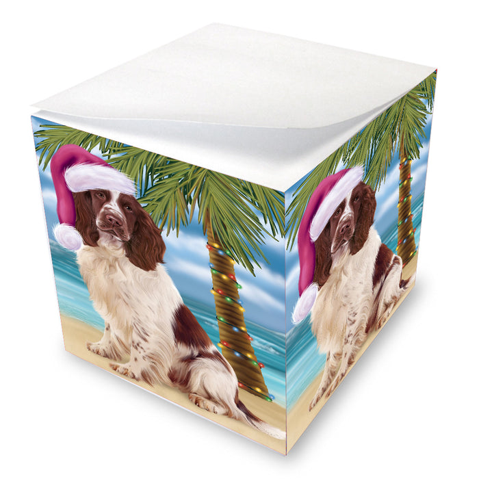 Christmas Summertime Island Tropical Beach Springer Spaniel Dog Note Cube NOC-DOTD-A57470