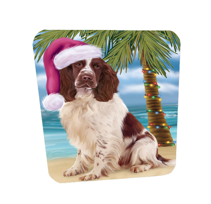 Christmas Summertime Island Tropical Beach Springer Spaniel Dog Coasters Set of 4 CSTA58429