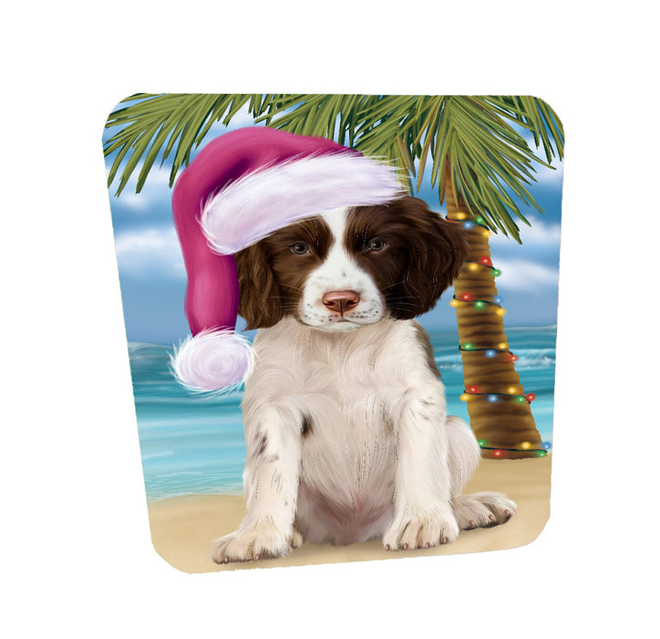 Christmas Summertime Island Tropical Beach Springer Spaniel Dog Coasters Set of 4 CSTA58430