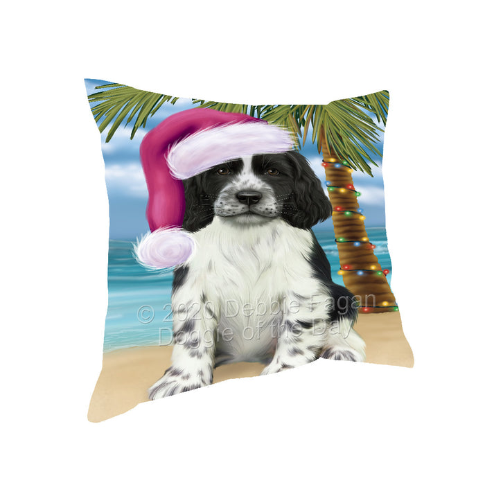 Christmas Summertime Island Tropical Beach Springer Spaniel Dog Pillow with Top Quality High-Resolution Images - Ultra Soft Pet Pillows for Sleeping - Reversible & Comfort - Ideal Gift for Dog Lover - Cushion for Sofa Couch Bed - 100% Polyester, PILA92824