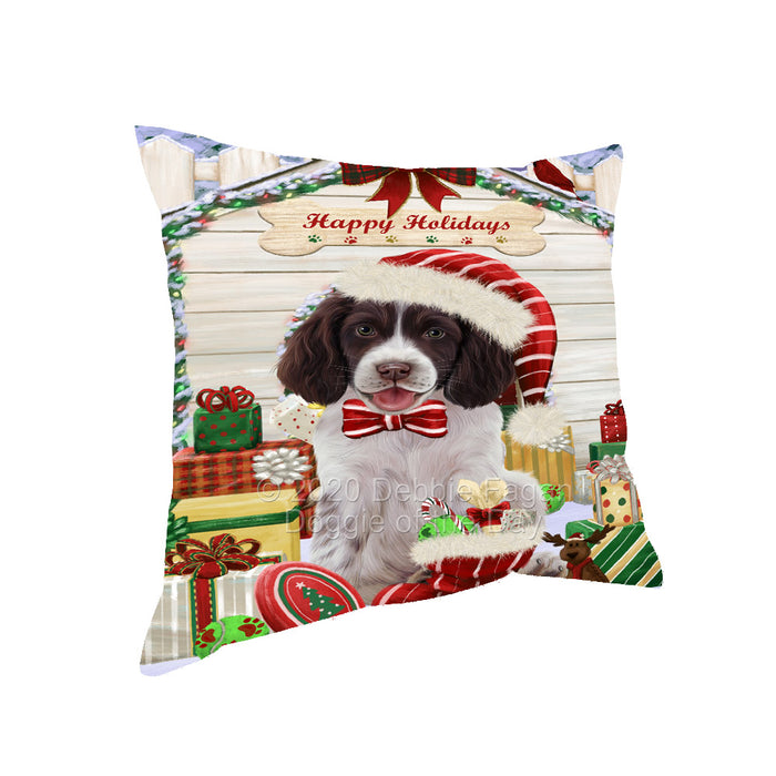 Christmas House with Presents Springer Spaniel Dog Pillow with Top Quality High-Resolution Images - Ultra Soft Pet Pillows for Sleeping - Reversible & Comfort - Ideal Gift for Dog Lover - Cushion for Sofa Couch Bed - 100% Polyester, PILA92599