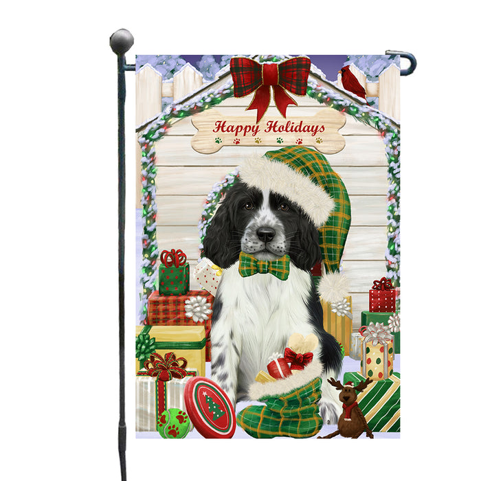 Christmas House with Presents Springer Spaniel Dog Garden Flags Outdoor Decor for Homes and Gardens Double Sided Garden Yard Spring Decorative Vertical Home Flags Garden Porch Lawn Flag for Decorations GFLG68080