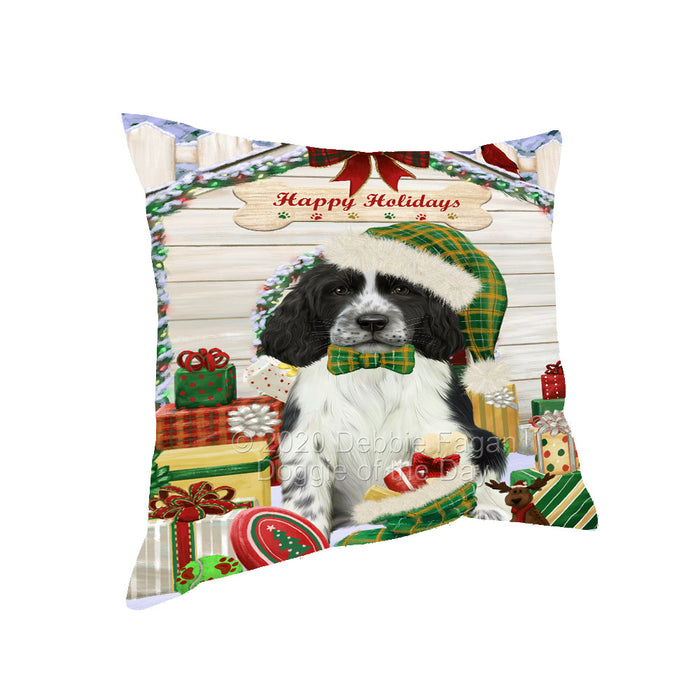 Christmas House with Presents Springer Spaniel Dog Pillow with Top Quality High-Resolution Images - Ultra Soft Pet Pillows for Sleeping - Reversible & Comfort - Ideal Gift for Dog Lover - Cushion for Sofa Couch Bed - 100% Polyester, PILA92590