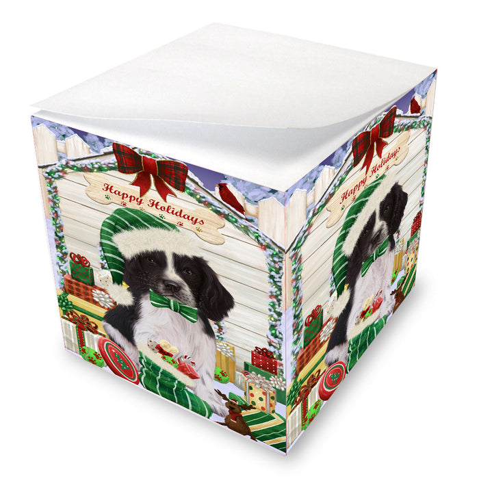 Christmas House with Presents Springer Spaniel Dog Note Cube NOC-DOTD-A57427