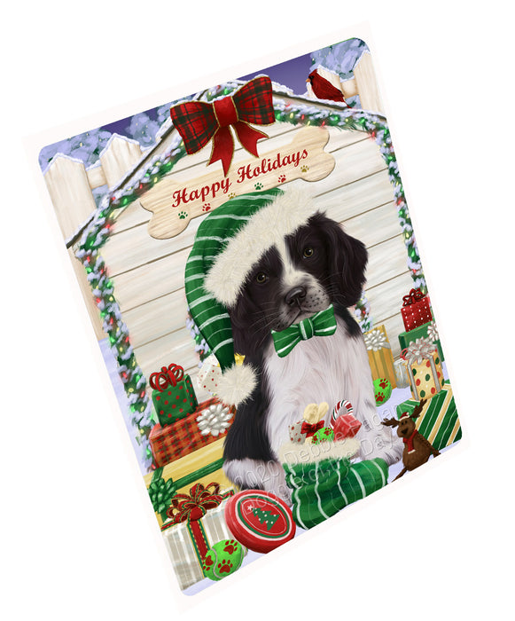 Christmas House with Presents Springer Spaniel Dog Cutting Board - For Kitchen - Scratch & Stain Resistant - Designed To Stay In Place - Easy To Clean By Hand - Perfect for Chopping Meats, Vegetables, CA83132
