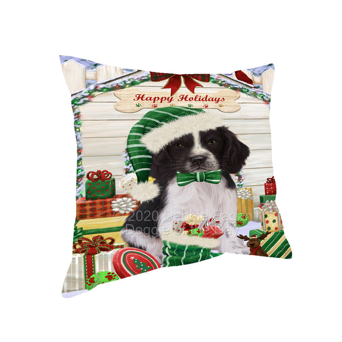 Christmas House with Presents Springer Spaniel Dog Pillow with Top Quality High-Resolution Images - Ultra Soft Pet Pillows for Sleeping - Reversible & Comfort - Ideal Gift for Dog Lover - Cushion for Sofa Couch Bed - 100% Polyester, PILA92593
