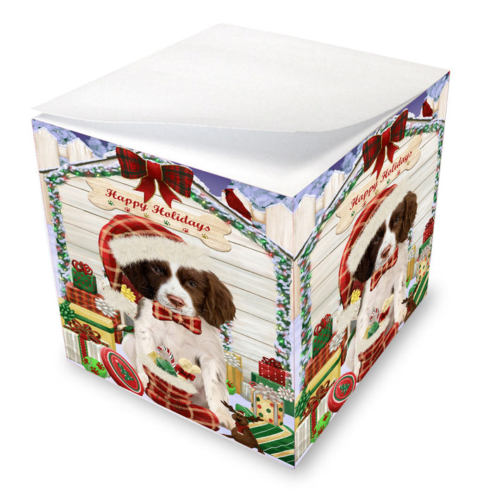 Christmas House with Presents Springer Spaniel Dog Note Cube NOC-DOTD-A57428