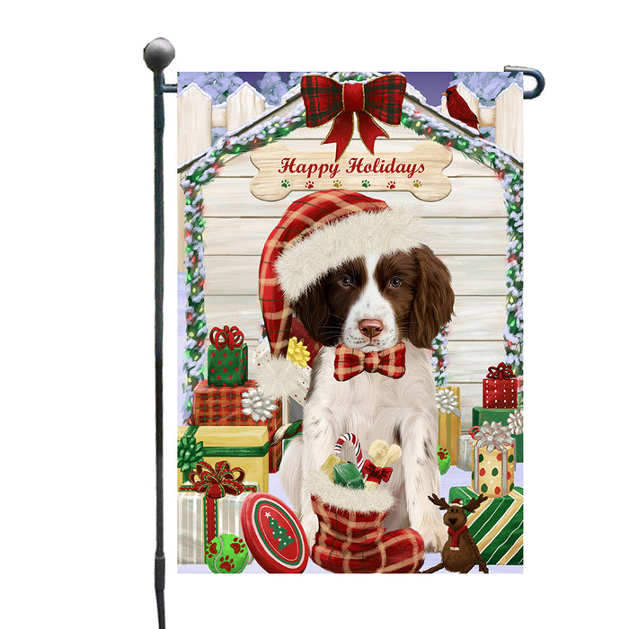 Christmas House with Presents Springer Spaniel Dog Garden Flags Outdoor Decor for Homes and Gardens Double Sided Garden Yard Spring Decorative Vertical Home Flags Garden Porch Lawn Flag for Decorations GFLG68082