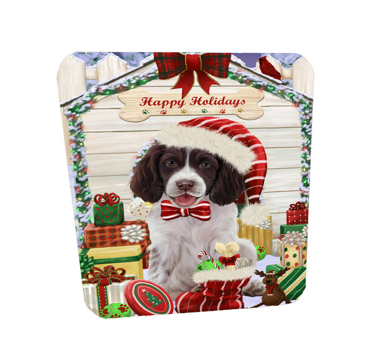 Christmas House with Presents Springer Spaniel Dog Coasters Set of 4 CSTA58388