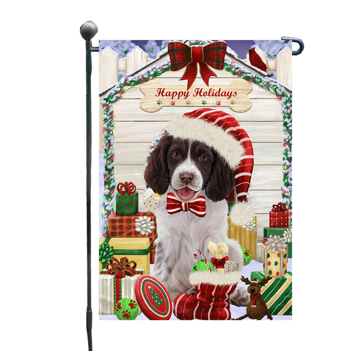 Christmas House with Presents Springer Spaniel Dog Garden Flags Outdoor Decor for Homes and Gardens Double Sided Garden Yard Spring Decorative Vertical Home Flags Garden Porch Lawn Flag for Decorations GFLG68083