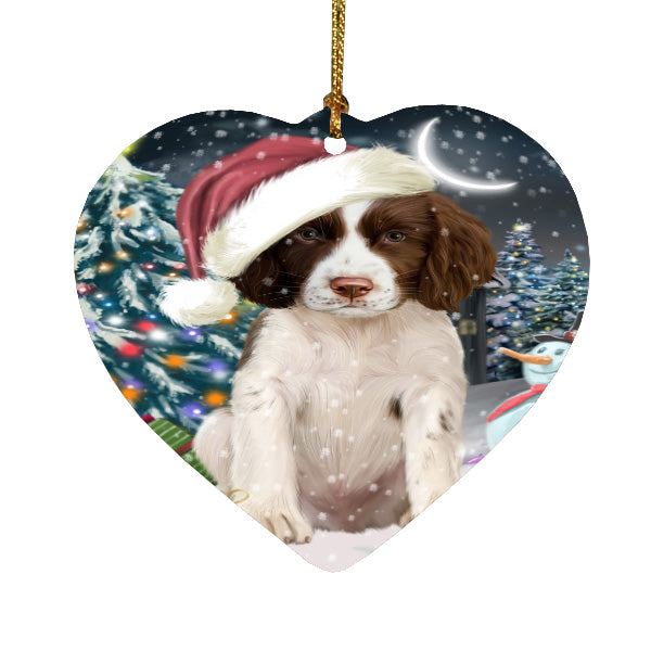 Christmas Holly Jolly Springer Spaniel Dog Heart Christmas Ornament HPORA59226