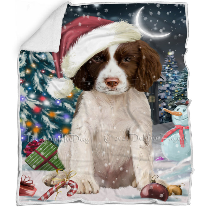 Have a Holly Jolly Christmas Happy Holidays Springer Spaniel Dog Blanket BLNKT105618